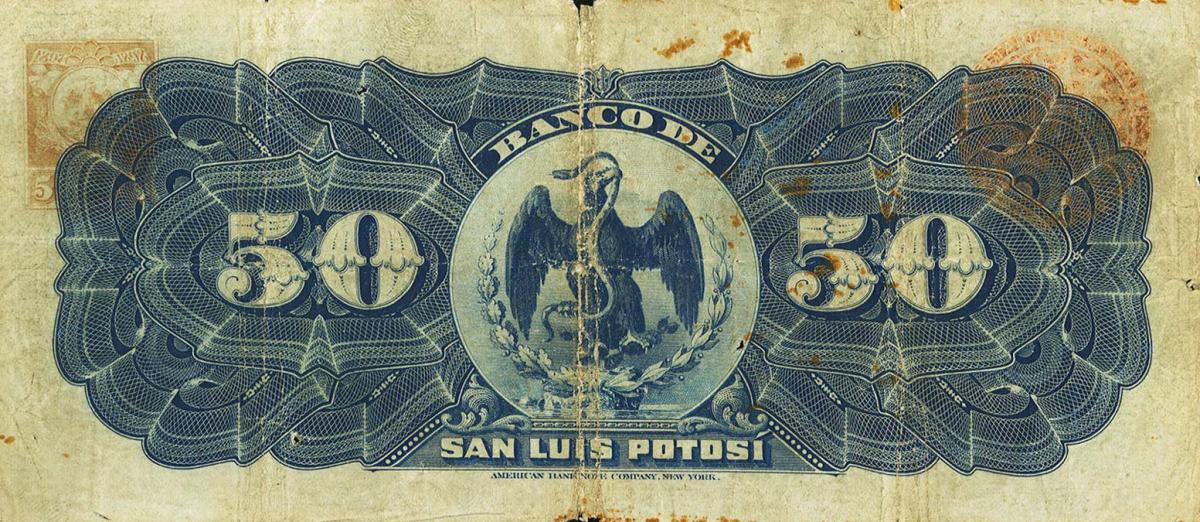 Back of Mexico pS402a: 50 Pesos from 1898