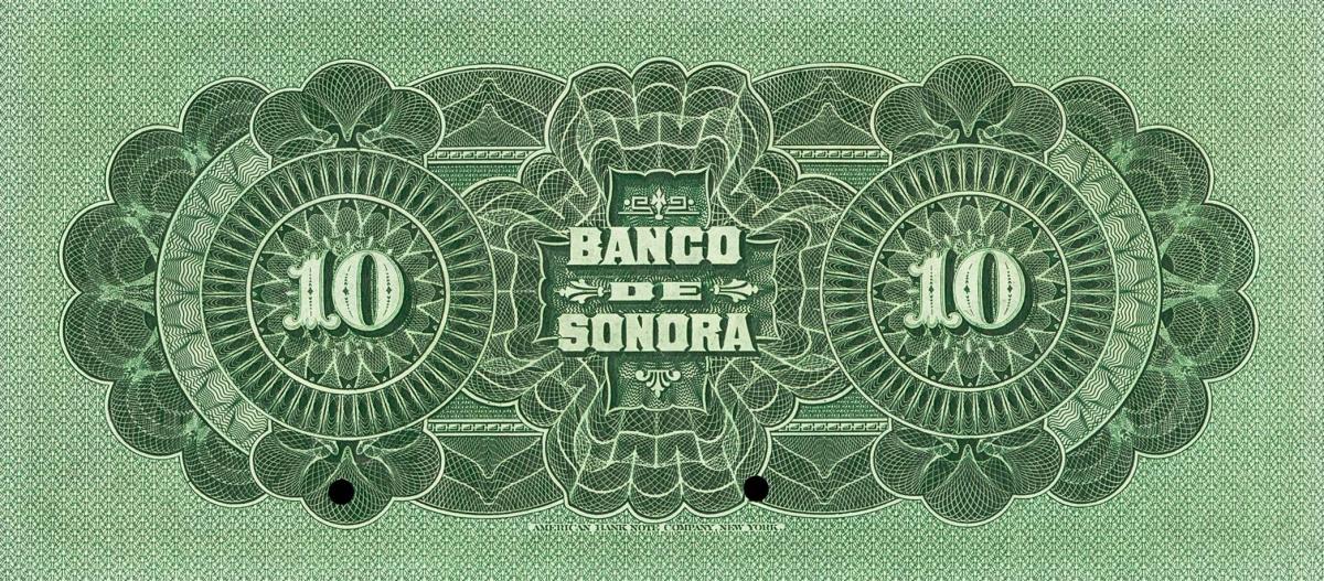 Back of Mexico pS420s: 10 Pesos from 1897
