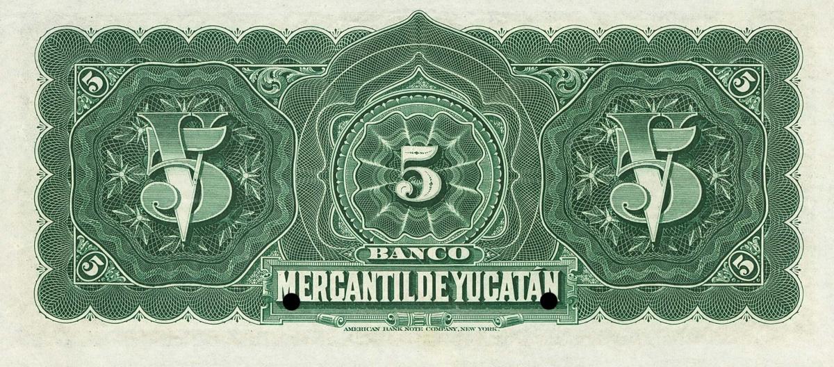 Back of Mexico pS452As: 5 Pesos from 1897