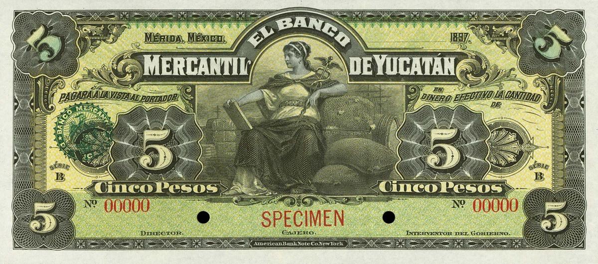 Front of Mexico pS452As: 5 Pesos from 1897