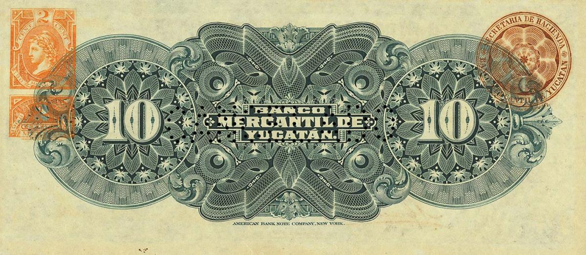 Back of Mexico pS454a: 10 Pesos from 1900