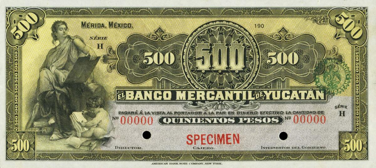 Front of Mexico pS457As2: 500 Pesos from 1900