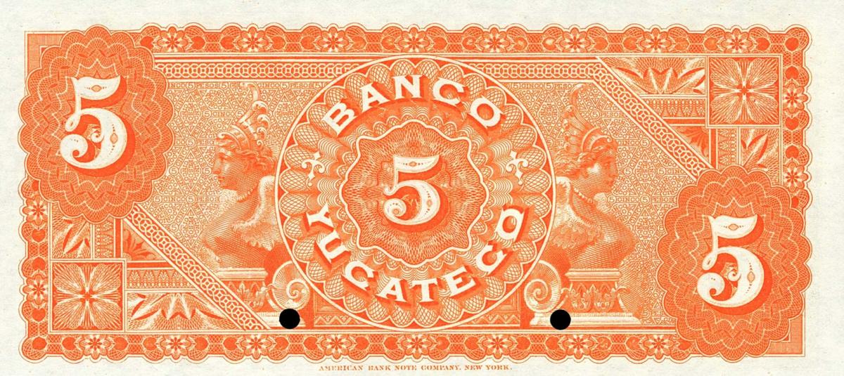 Back of Mexico pS467s3: 5 Pesos from 1890