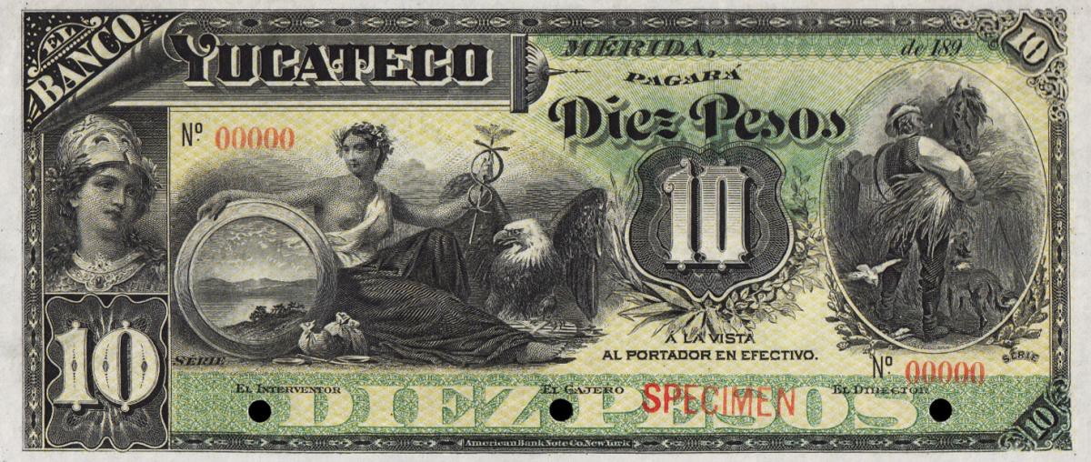 Front of Mexico pS468s2: 10 Pesos from 1890