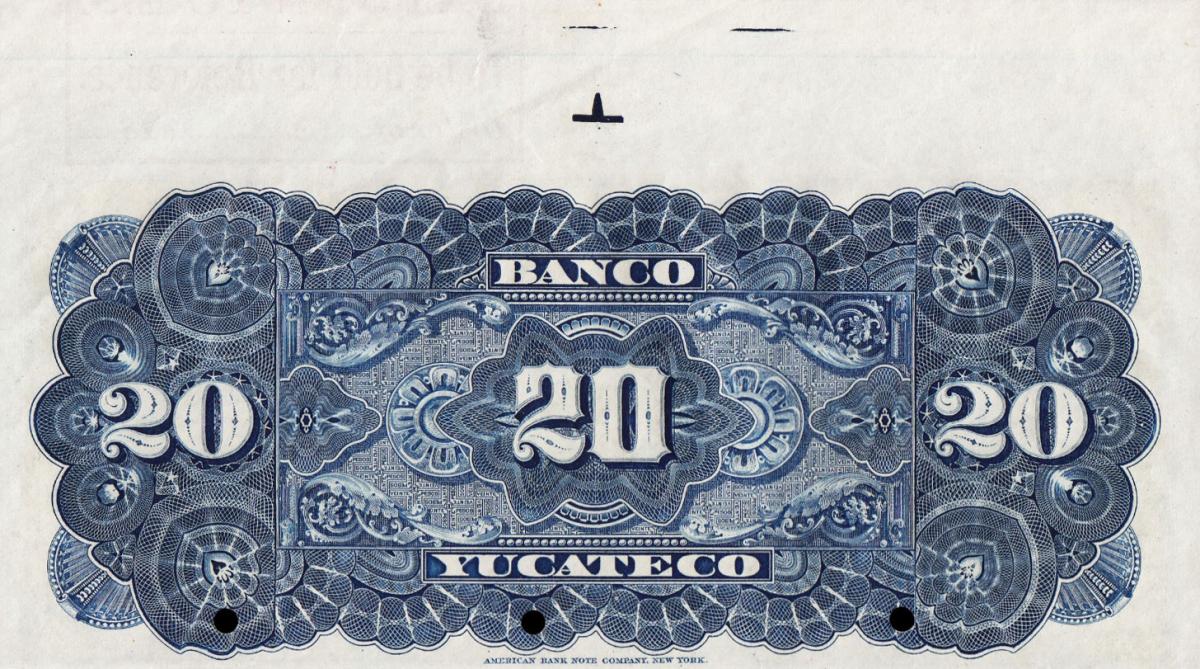 Back of Mexico pS469s3: 20 Pesos from 1890