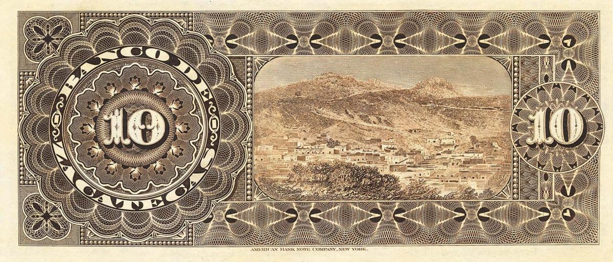 Back of Mexico pS476r: 10 Pesos from 1891
