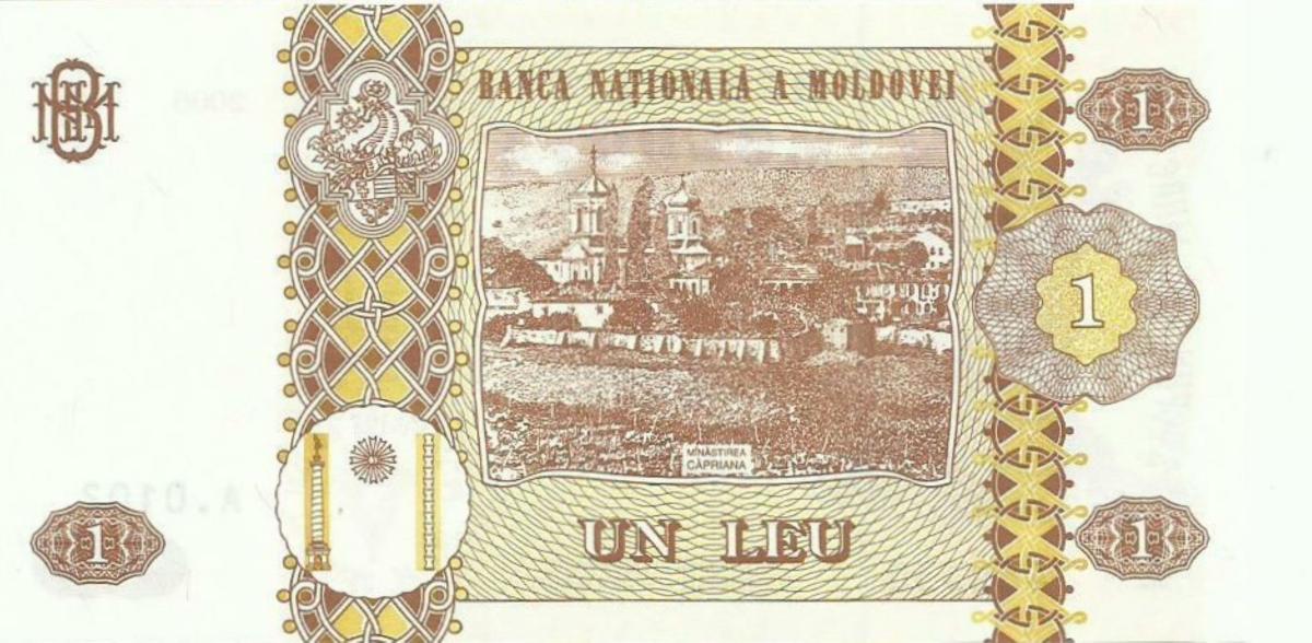 Back of Moldova p19: 1 Leu from 2006