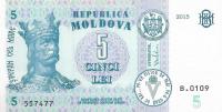 Gallery image for Moldova p21Aa: 5 Leu from 2015