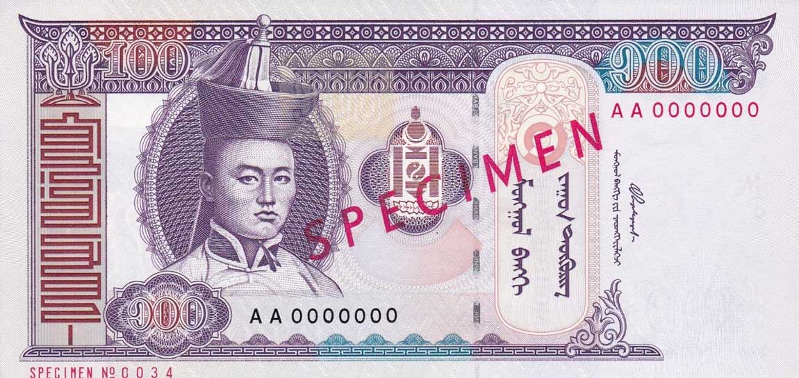 Front of Mongolia p65s: 100 Tugrik from 2000