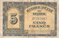 Gallery image for Morocco p24a: 5 Francs