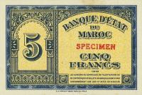 Gallery image for Morocco p24s: 5 Francs