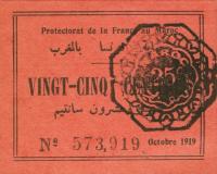 p4a from Morocco: 25 Centimes from 1919