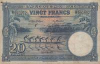 p15Ea from Belgian Congo: 20 Francs from 1946