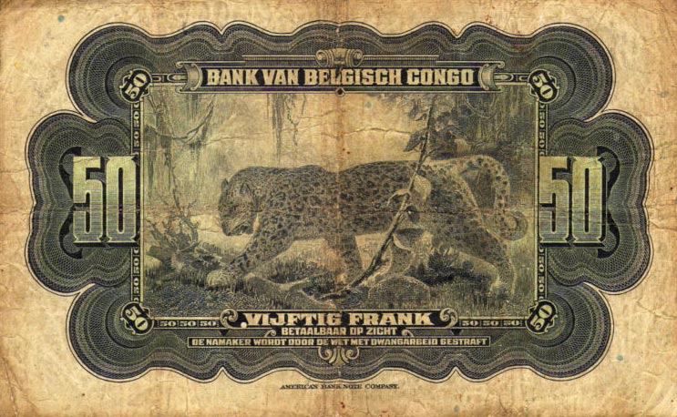 Back of Belgian Congo p16a: 50 Francs from 1941