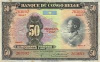 p16e from Belgian Congo: 50 Francs from 1947