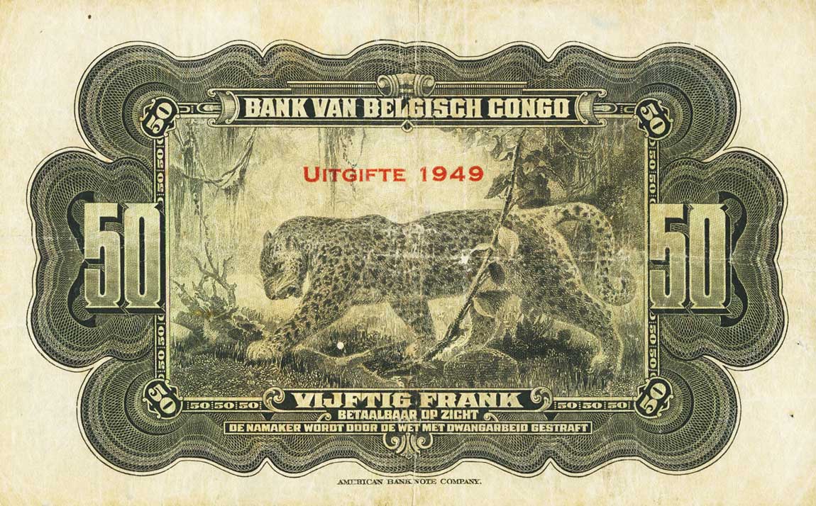Back of Belgian Congo p16g: 50 Francs from 1949