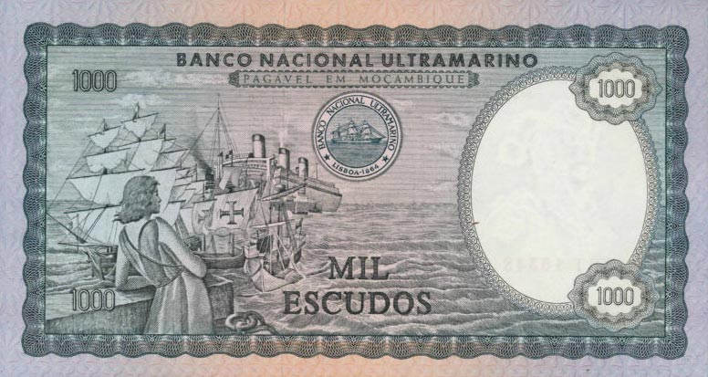 Back of Mozambique p112b: 1000 Escudos from 1972
