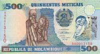 p134 from Mozambique: 500 Meticas from 1991