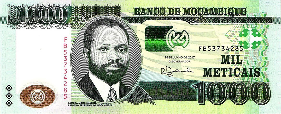 Front of Mozambique p154b: 1000 Metica from 2017