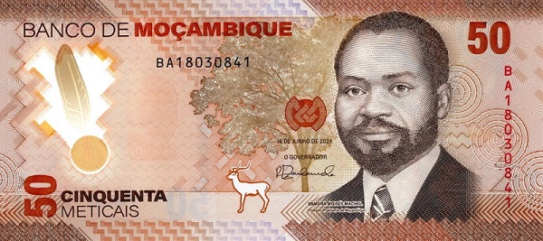 Front of Mozambique p156: 50 Meticais from 2024