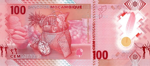 Back of Mozambique p157: 100 Meticais from 2024