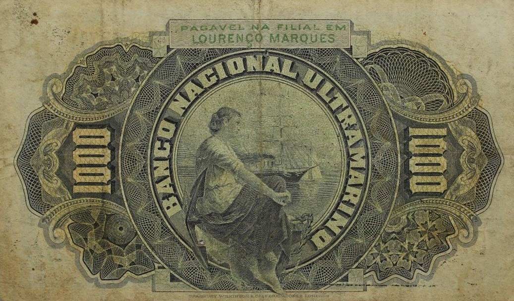 Back of Mozambique p33a: 1000 Reis from 1909