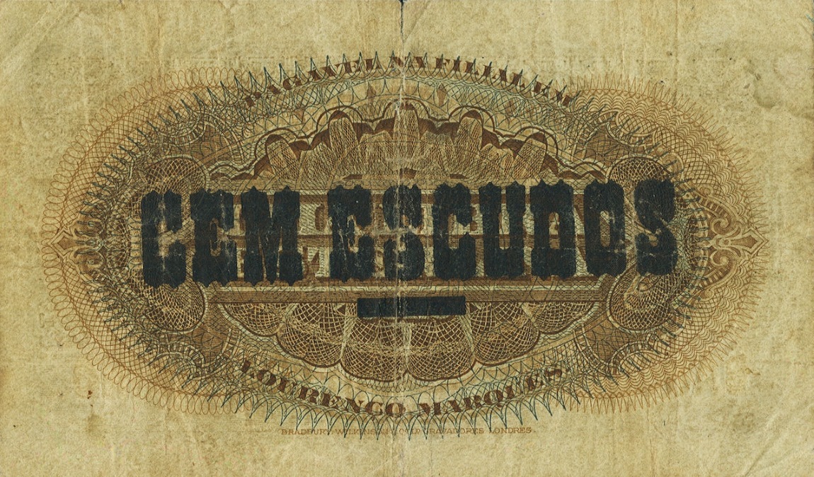 Back of Mozambique p72A: 100 Escudos from 1929