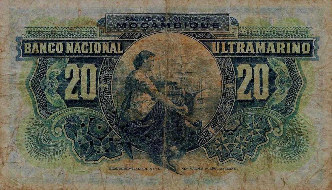 Back of Mozambique p74a: 20 Escudos from 1937