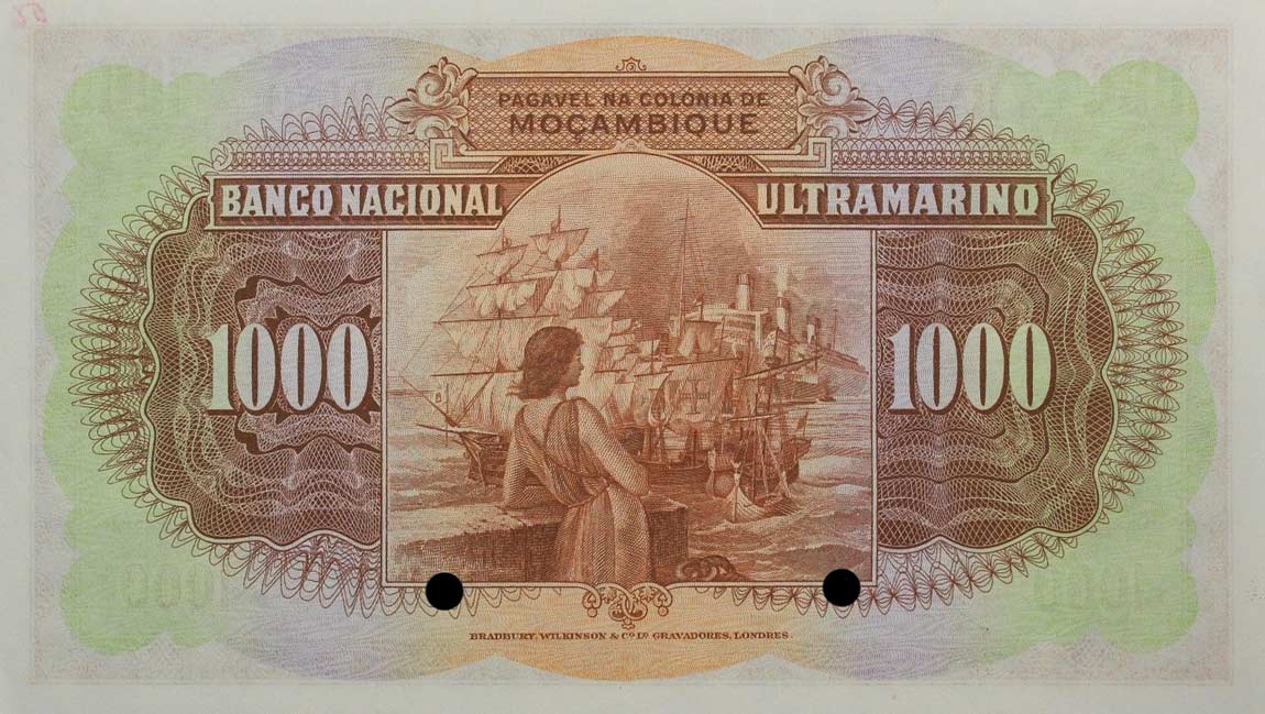 Back of Mozambique p88s: 1000 Escudos from 1941
