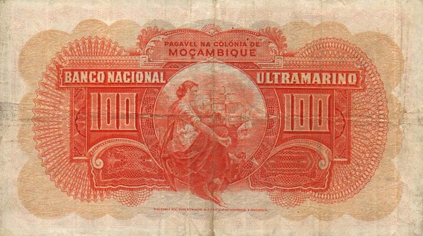 Back of Mozambique p91a: 100 Escudos from 1943