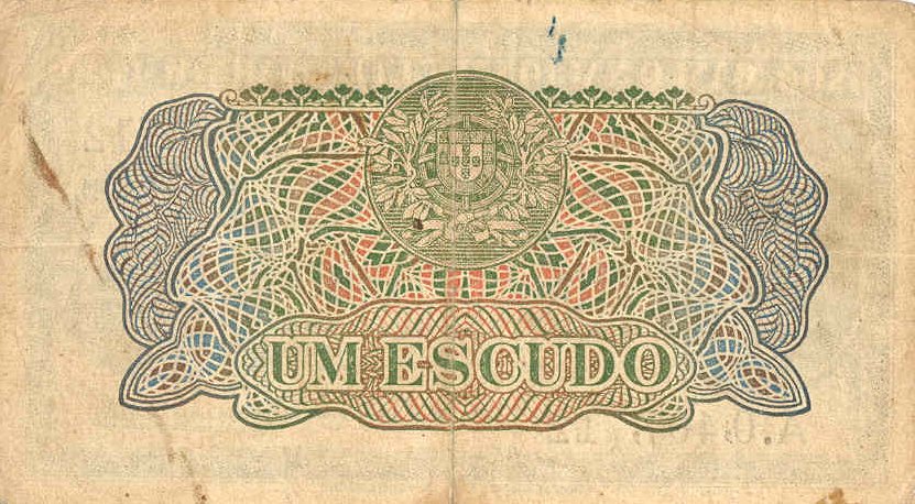 Back of Mozambique p92a: 1 Escudo from 1944