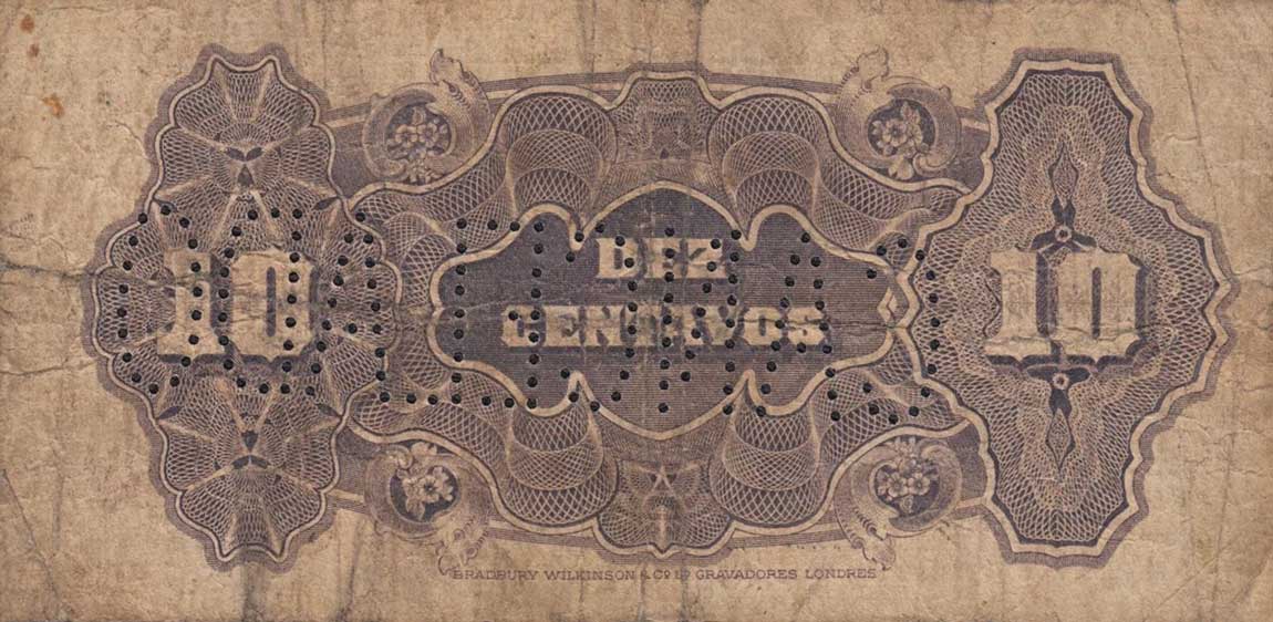 Back of Mozambique pR1b: 10 Centavos from 1919