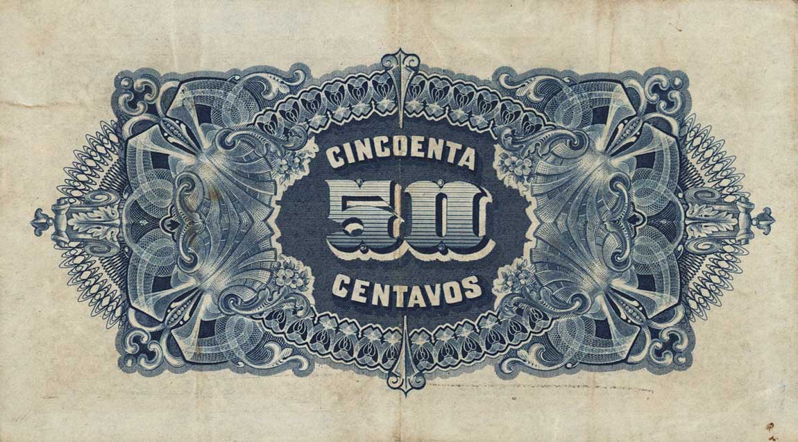 Back of Mozambique pR3b: 50 Centavos from 1919
