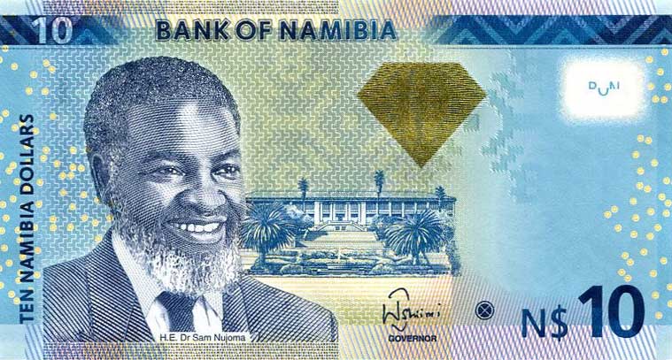 Front of Namibia p11b: 10 Namibia Dollars from 2013