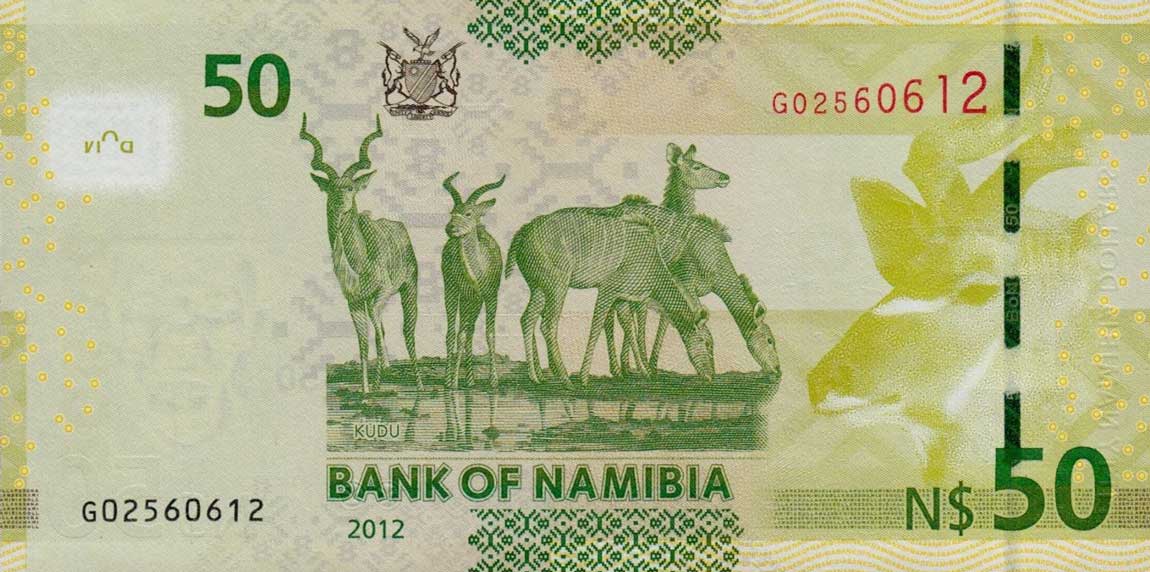 Back of Namibia p13a: 50 Namibia Dollars from 2012