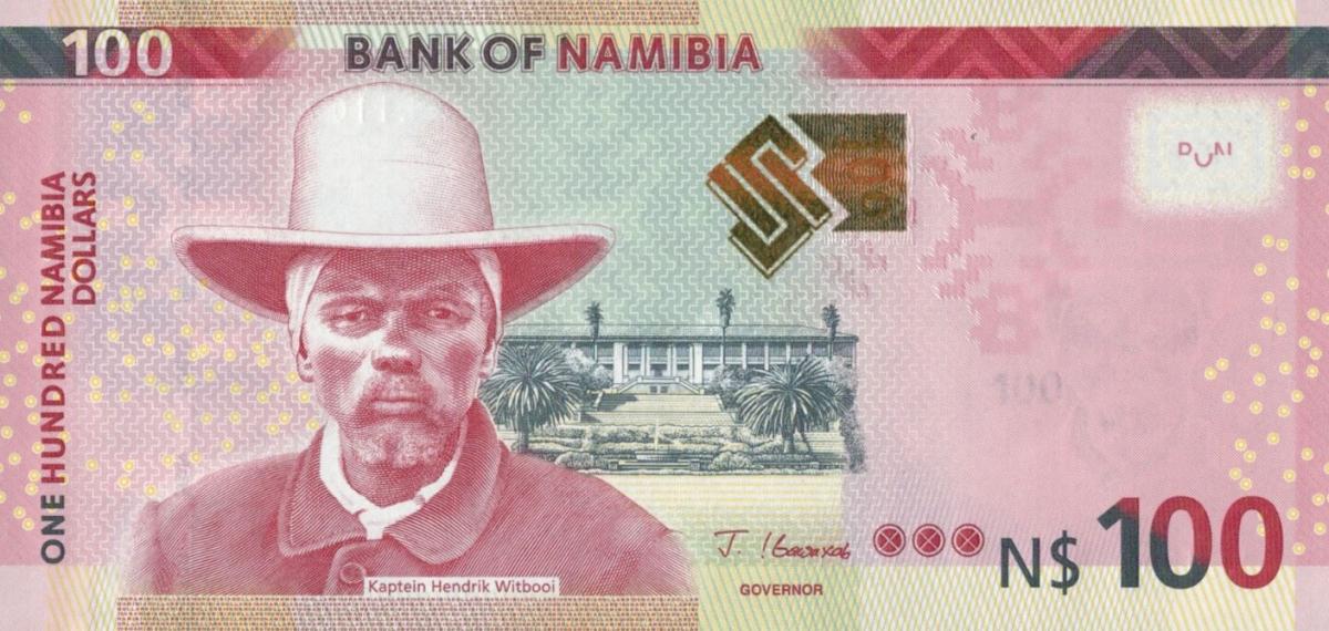 Front of Namibia p14c: 100 Namibia Dollars from 2023