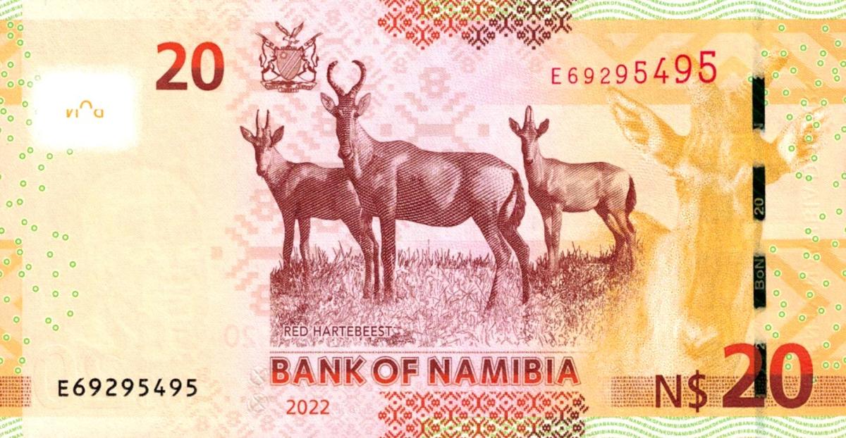 Back of Namibia p17c: 20 Namibia Dollars from 2022