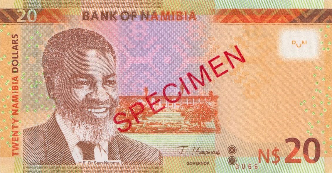 Front of Namibia p17s3: 20 Namibia Dollars from 2022