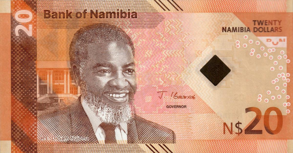 Front of Namibia p21: 20 Namibia Dollars from 2025