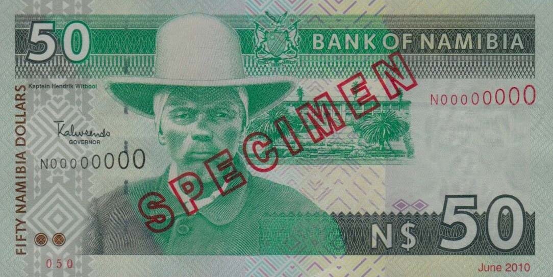 Front of Namibia p8s: 50 Namibia Dollars from 1999