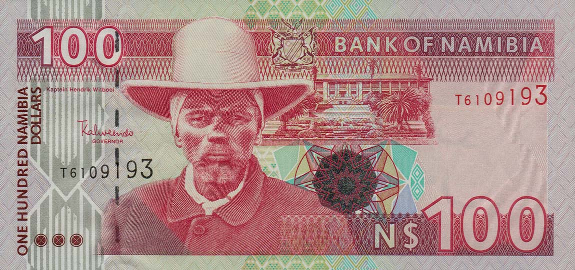 Front of Namibia p9a: 100 Namibia Dollars from 1999