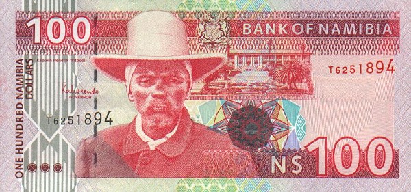 Front of Namibia p9s: 100 Namibia Dollars from 1999