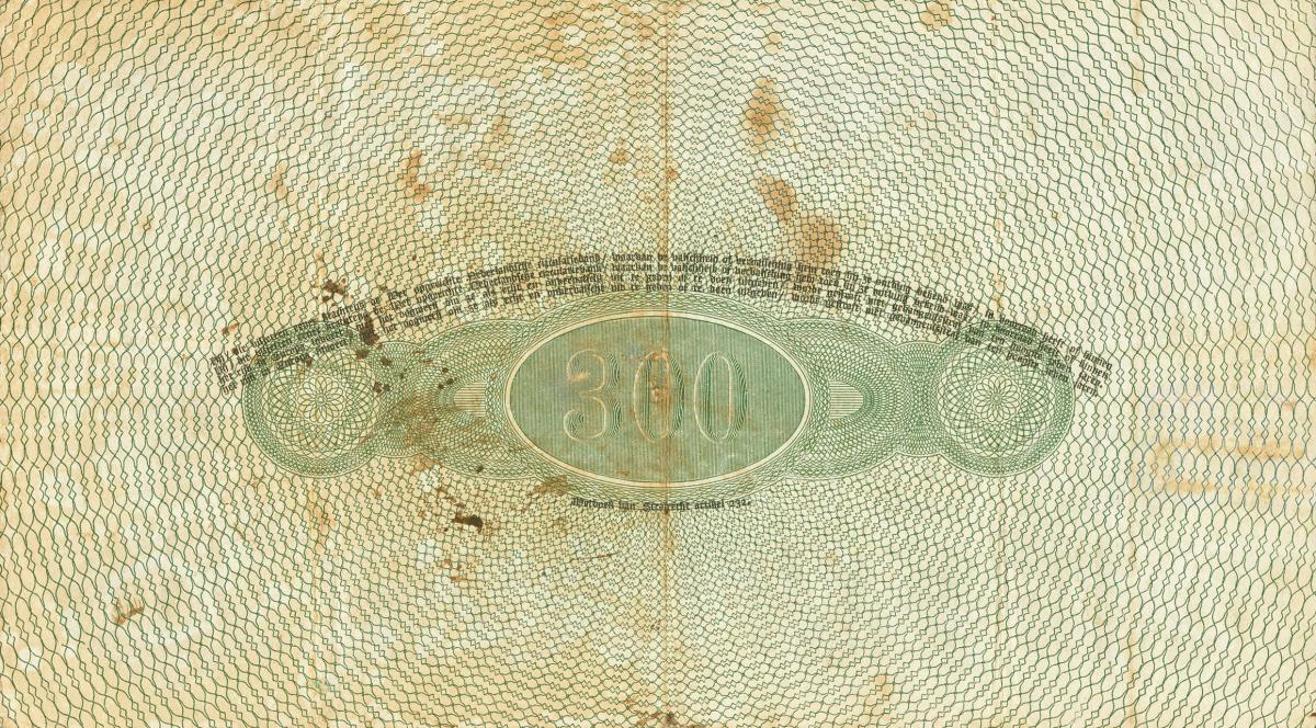 Back of Netherlands p26: 300 Gulden from 1909