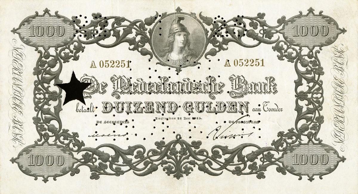 Front of Netherlands p27s: 1000 Gulden from 1910