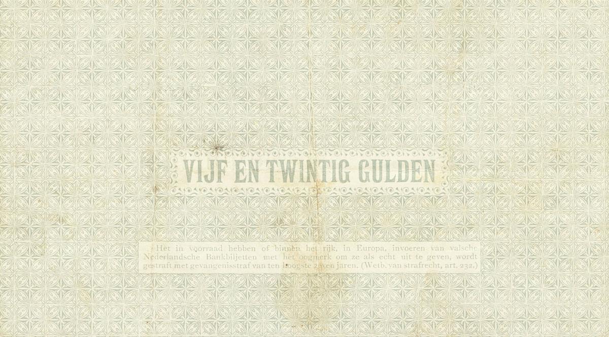 Back of Netherlands p29: 25 Gulden from 1914