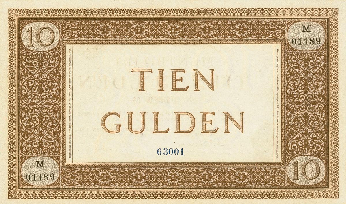 Back of Netherlands p2: 10 Gulden from 1894