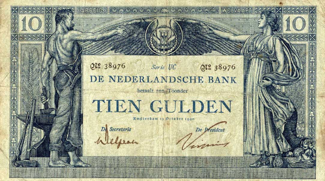 Front of Netherlands p34: 10 Gulden from 1906