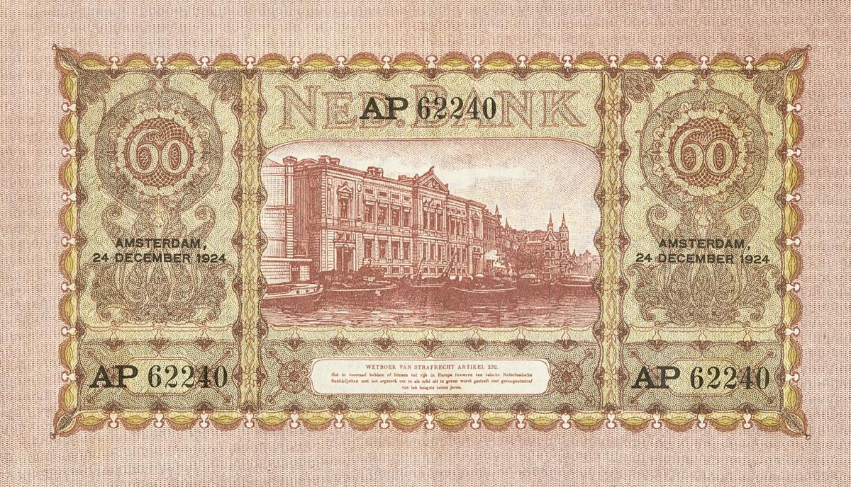 Back of Netherlands p38: 60 Gulden from 1923