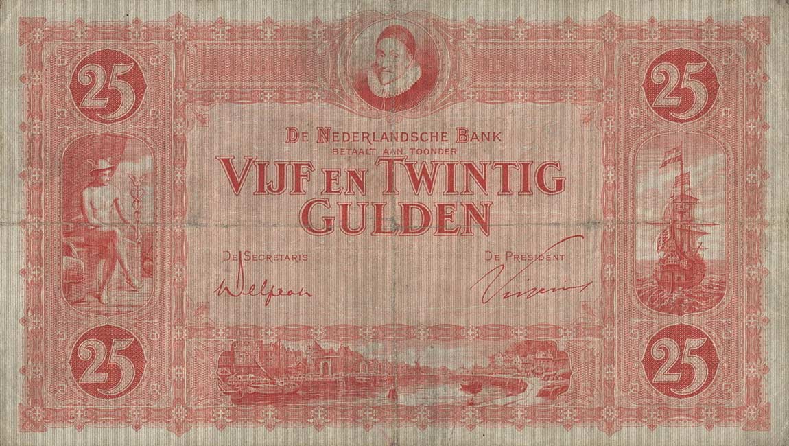 Front of Netherlands p46: 25 Gulden from 1929