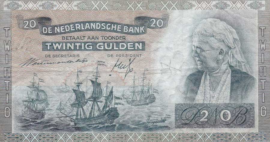 Front of Netherlands p55: 20 Gulden from 1941